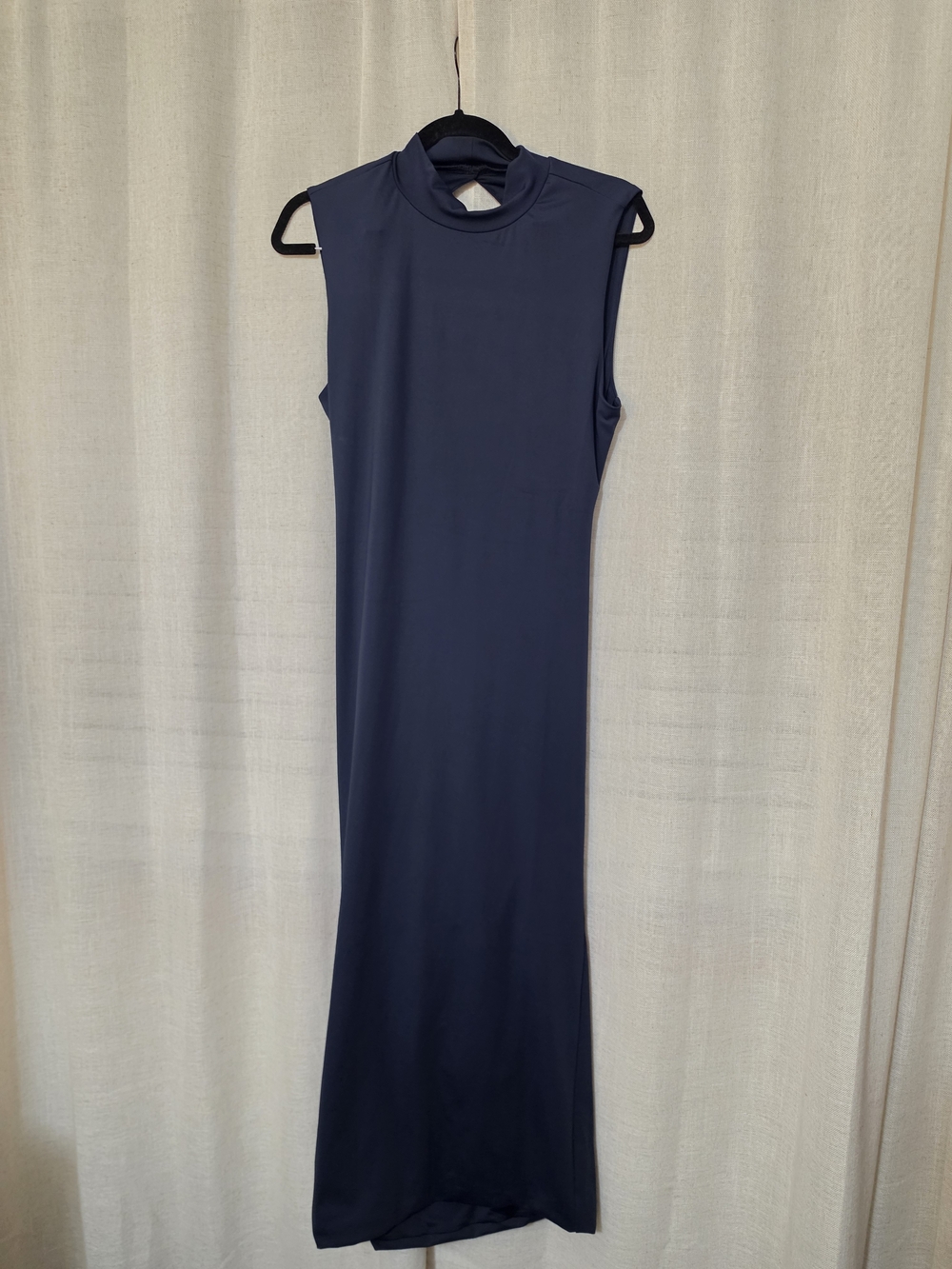 Fashion Nova Sleeveless Mock Neck Maxi Dress - Navy Blue